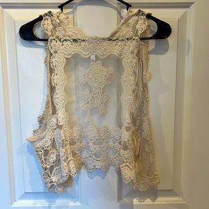 Cream colored Lace vest.